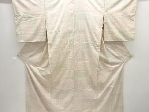 アンティーク　色紙に古典柄織り出し十日町紬着物